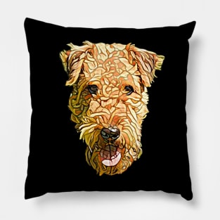 Airedale Terrier Face Pillow