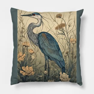 Great Blue Heron Nature Pillow