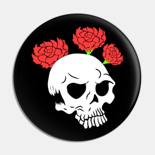 Skull flower Pin