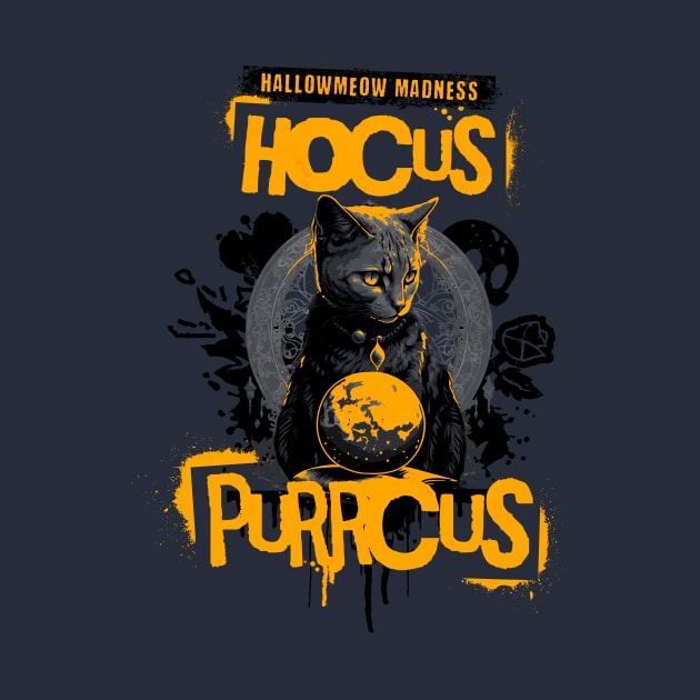 Halloween Cat Hocus Purrcus Art by PopularDesigns