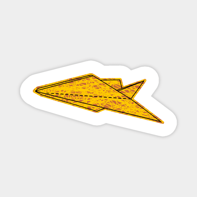 silhouette of an old folding paper airplane Magnet by bloomroge