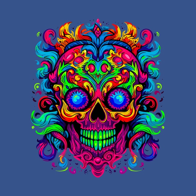 Skull in NEON colors by SteadyRolling