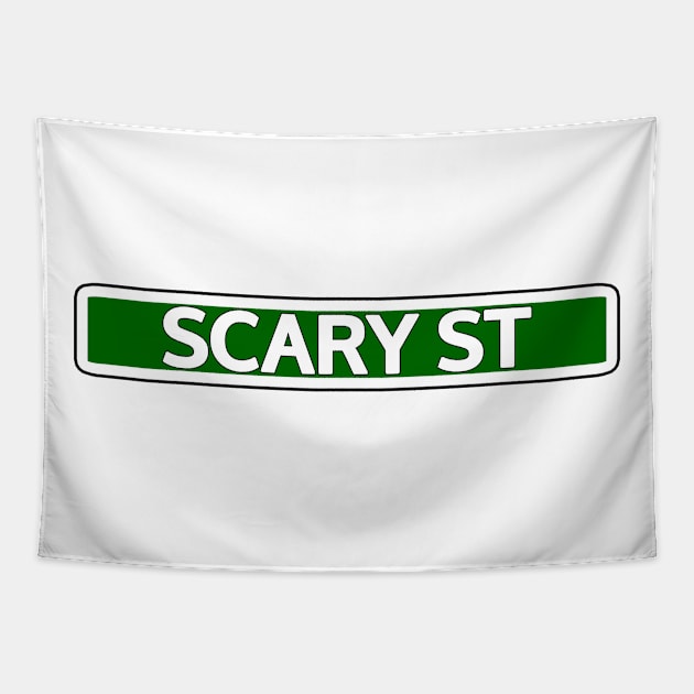 Scary St Street Sign Tapestry by Mookle