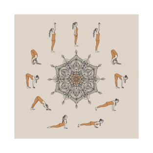 Yoga Sun Salutation Mandala T-Shirt