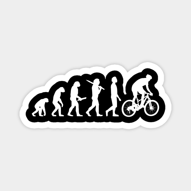 Funny Mountain Biking Evolution Gift For Mountain Bikers Magnet by OceanRadar