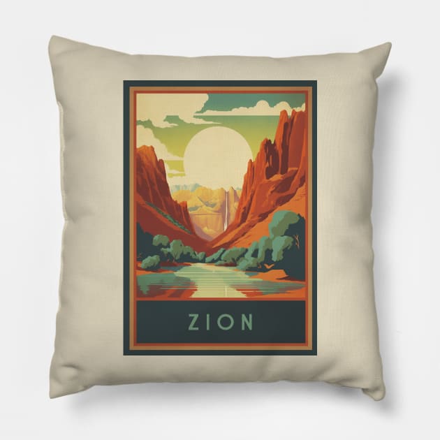 Zion Pillow by Retro Travel Design