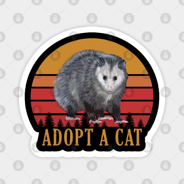 Adopt a Cat Funny Possum Vintage Magnet by giovanniiiii