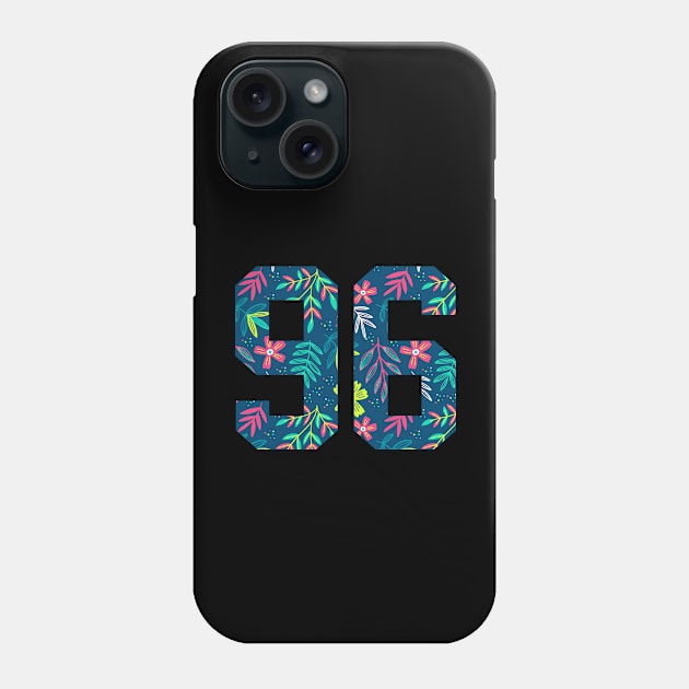 Floral Number 96 Phone Case by Ericokore