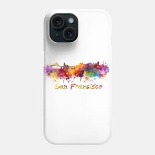 San Francisco skyline in watercolor Phone Case