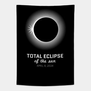 Total Eclipse of the Sun 2024, Halftone (dark backgrounds) Tapestry