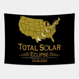 America Total Solar Eclipse April 8 2024 USA Map Totality Tapestry