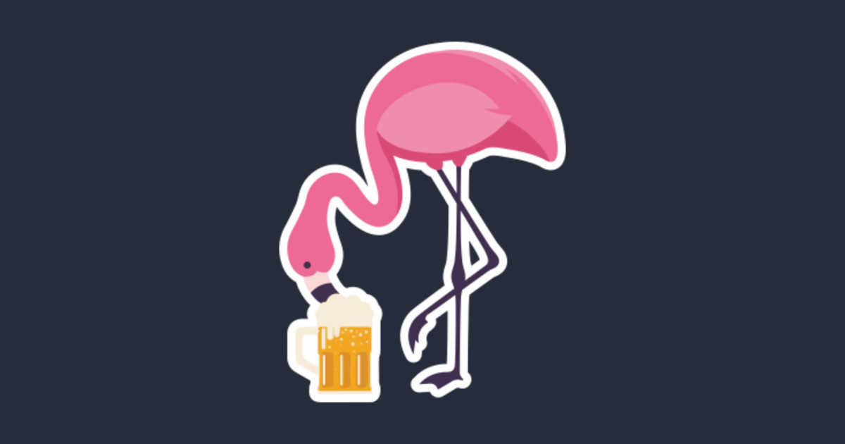 Beer Flamingo Shirt Craft Beer Brewing Drink Drinking Party Gift Beer Flamingo Sticker