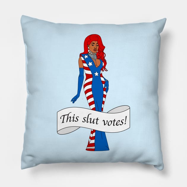 This Slut Votes! - Jada Essence Hall Funny Drag Pillow by Football from the Left