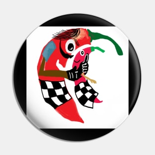 big red chilli cartoon character Pin