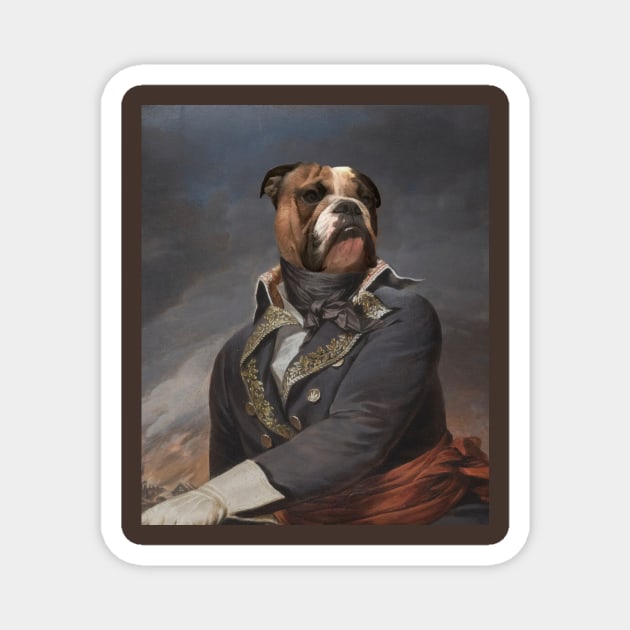 Oil Painting Soldier Dog Portrait Magnet by Mrkedi
