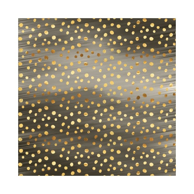 Black and Gold Metallic Polka Dots by Printable Pretty