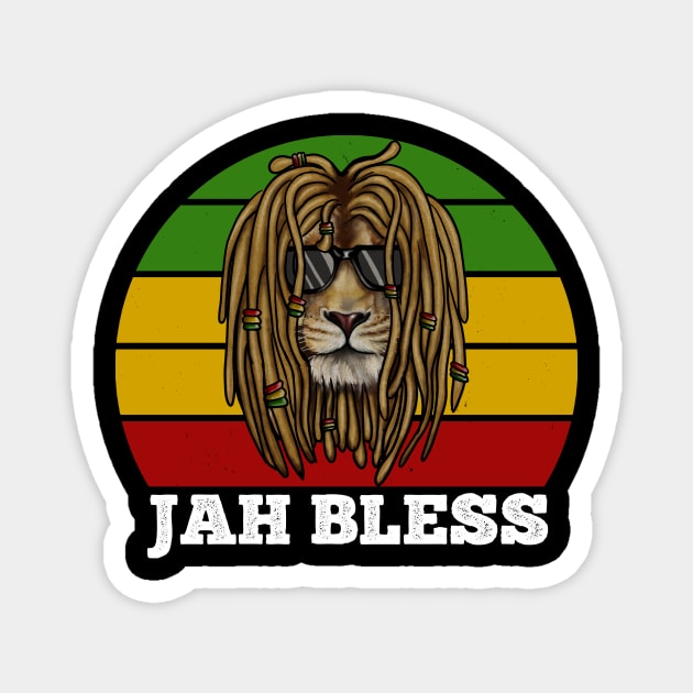Jah Bless, Jamaica, Rasta African Lion Magnet by logiamerch