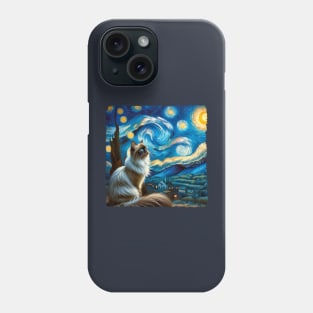 Birman Starry Night Inspired - Artistic Cat Phone Case