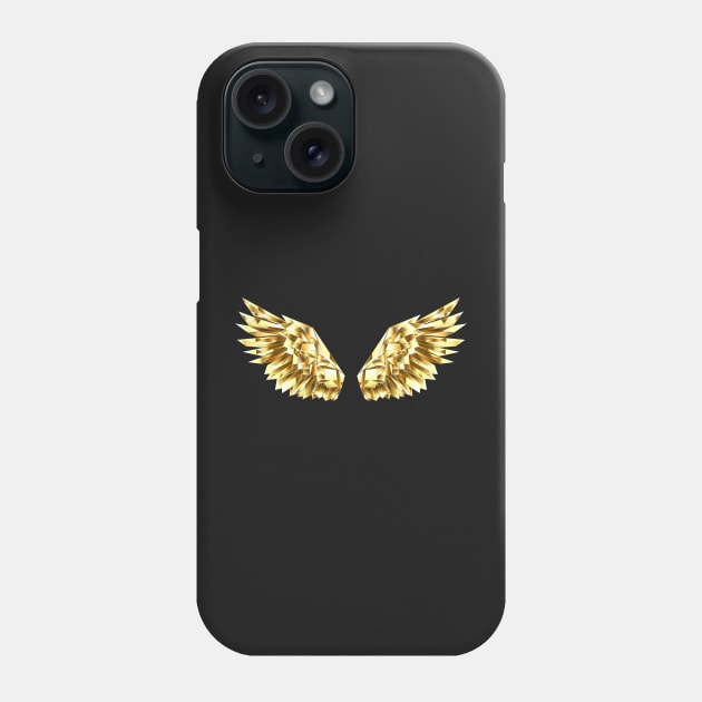 Gold Polygonal Wings Phone Case by Blackmoon9