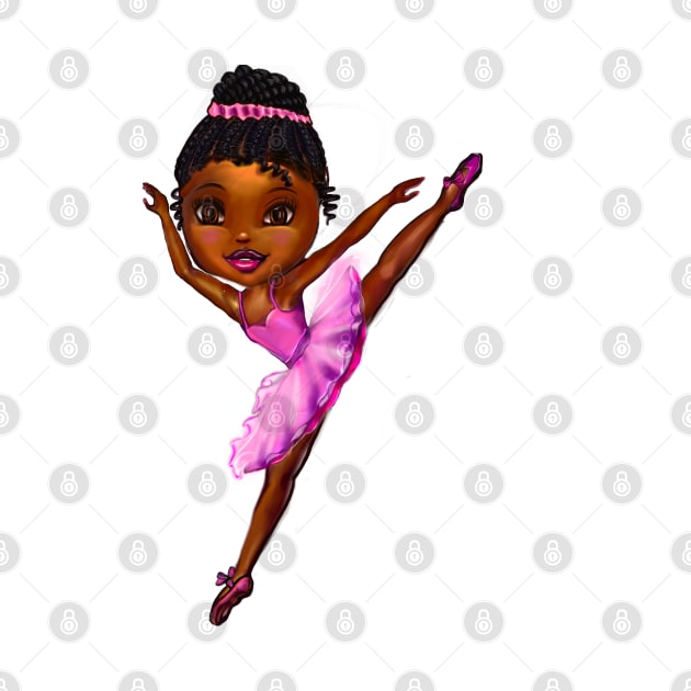 Black ballerina girl with cane rows ! beautiful  black girl with Afro hair and dark brown skin wearing a pink tutu.Hair love ! by Artonmytee