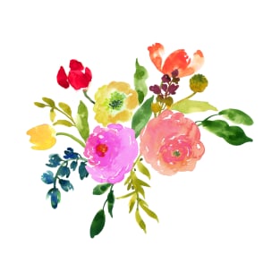Floral Watercolor, Renunculus T-Shirt