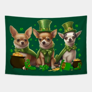 My Chihuahua Is My Lucky Charm St Patricks Day Tapestry