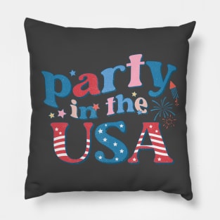 Party in the USA 4th of July Design Pillow