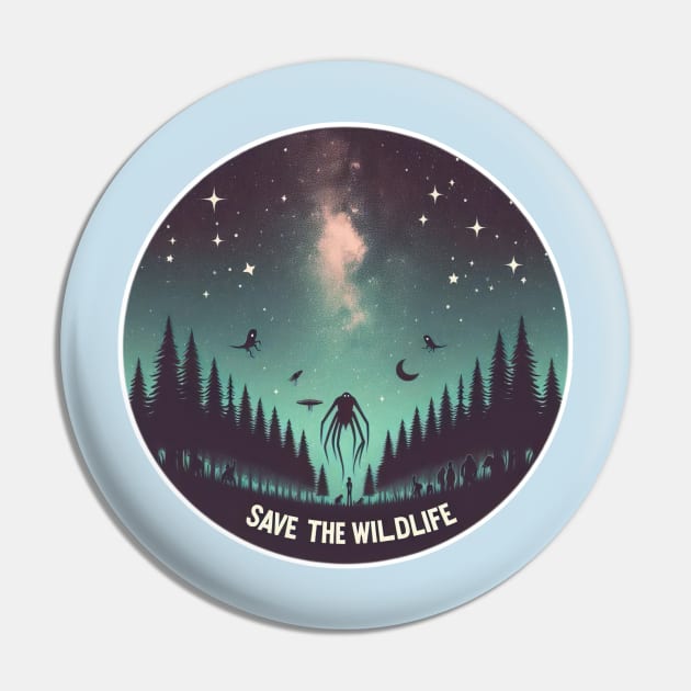 Save the wildlife Pin by Dead Galaxy