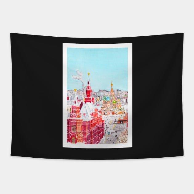 Moscow, Russia Tapestry by NorrskenArt