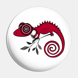 Chameleon Psychedelic Rosso Pin