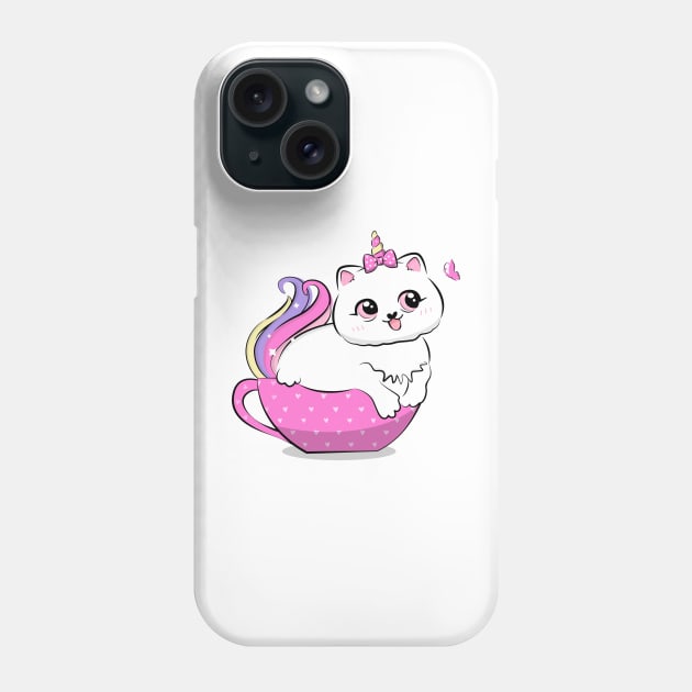 Cute loving Caticorn Unicorn girl Phone Case by Novelty-art