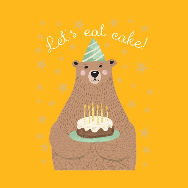 Let's eat Cake! Birthday Bear by SWON Design