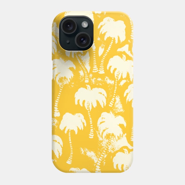 Yellow Aloha Palm Trees Phone Case by Carolina Díaz