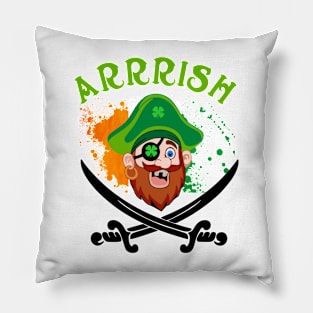 Arrish Irish Pirate  Leprechaun St Patricks Day Pillow