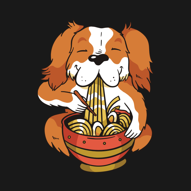 Cavalier King Charles Spaniel Ramen Noodles by Visual Vibes