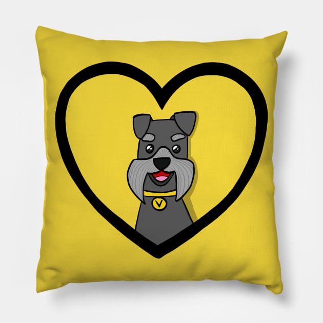 Schnauzer Love Pillow by AmyMinori