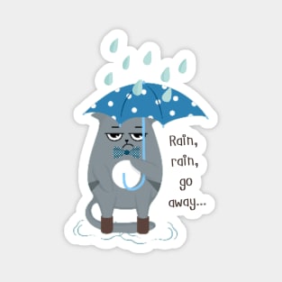 Cute cat in the rain Magnet