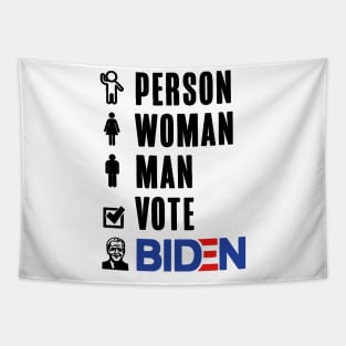 Person woman man vote Biden Tapestry