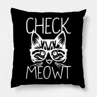 Check Me Out Cat Pun Pillow