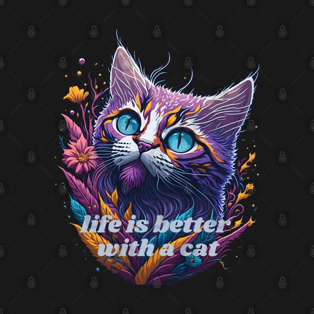 Life is better with a cat splash art by karma-stuff