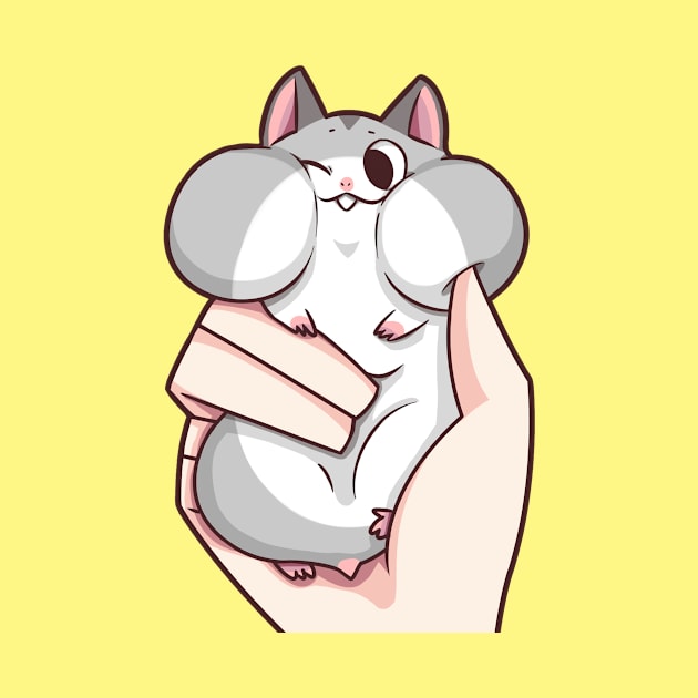 Teh the hamster with hand by butterspoon