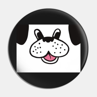 White Doggie with Black Ears Pin