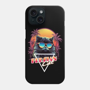 Retro Wave Persian Cat Miami Shirt Phone Case