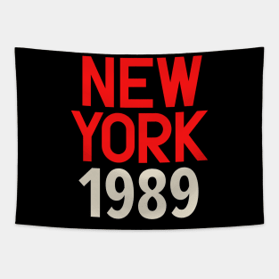 Iconic New York Birth Year Series: Timeless Typography - New York 1989 Tapestry