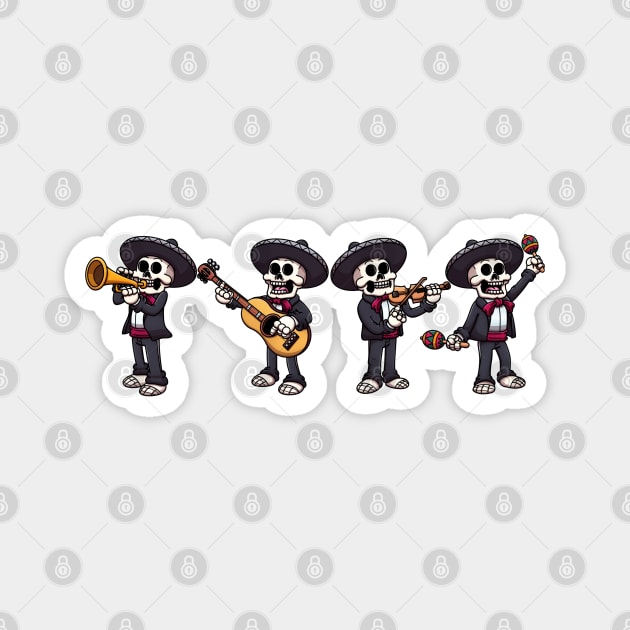 Mariachi Skeletons Magnet by TheMaskedTooner