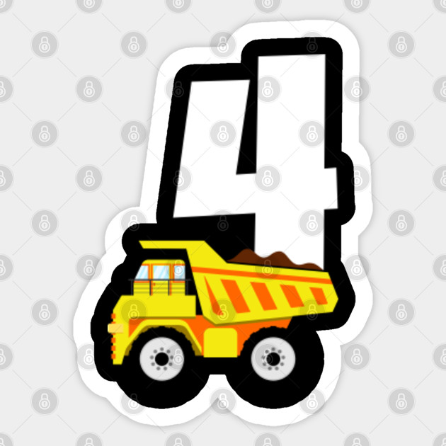 Kids 4th Birthday Party 4 Year Old Construction Birthday 4 Year Old Birthday Gift Sticker Teepublic Uk