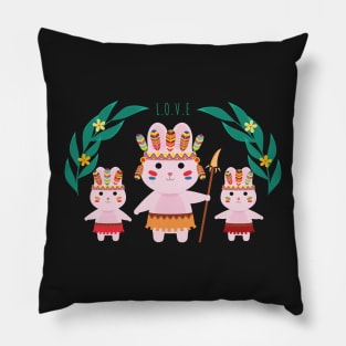 Tribal bunnies Pillow