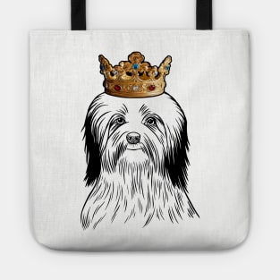 Havanese Dog King Queen Wearing Crown Tote