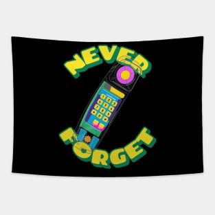 Never Forget Cordless Phone Retro Vintage 80s 90s 2000s Tapestry