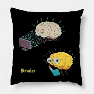 brain healthy unhealthy Pillow